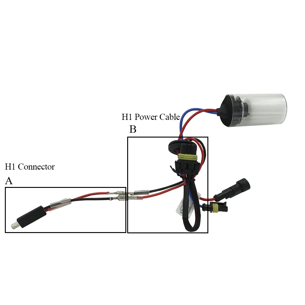 SUKIOTO 1 Pair H1 Power Cable Connector Wire Plug HID Xenon Ballast Input Power Cord Extension Cable Harness H7 9005 9006 H11 H8
