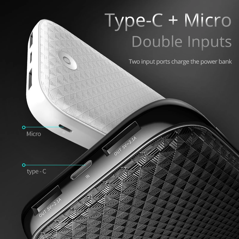 ROCK Power Bank 20000mAh Portable External Battery Charger Dual USB PowerBank for iphone Samsung Xiaomi