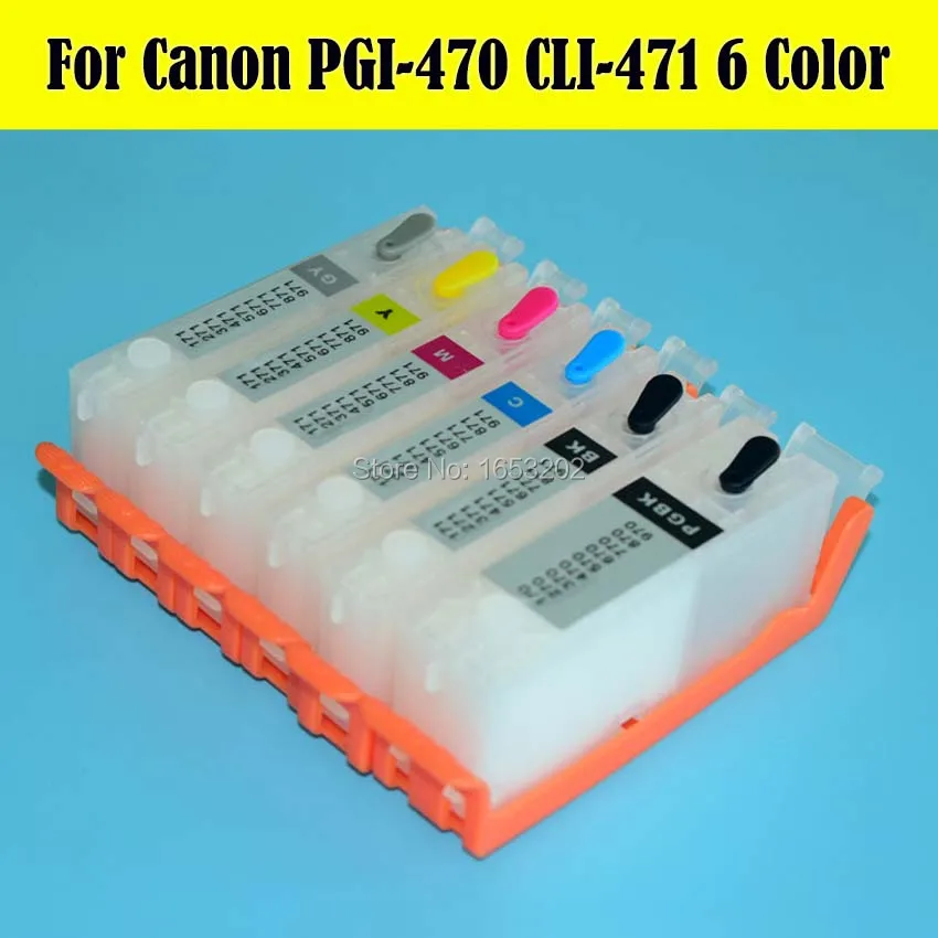 

6 Color/Lot PGI470 CLI471 Ink Cartridge With ARC Chip For Canon PIXMA MG7740 Printer