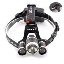 Ультра яркий светодиодный налобный светильник 5000 люмен, налобный фонарь с usb-портом 3* T6, уличный фронтальный светильник-вспышка для рыбалки, охоты, велоспорта