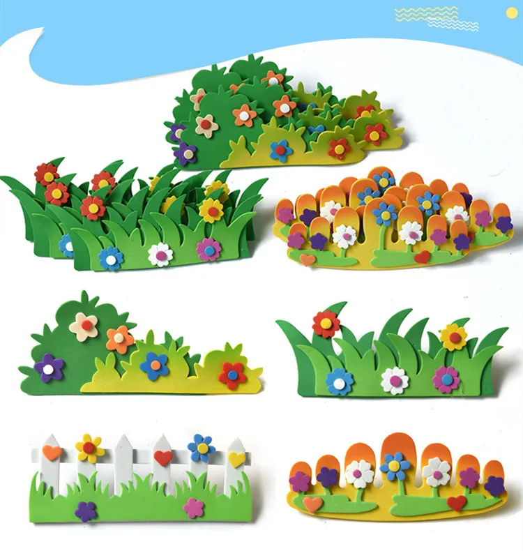 DIY 3D EVA пена Милый Цветок Трава стены мультфильм стикер Развивающие Игрушки для раннего обучения для детей дети игра-головоломка Декор ремесла