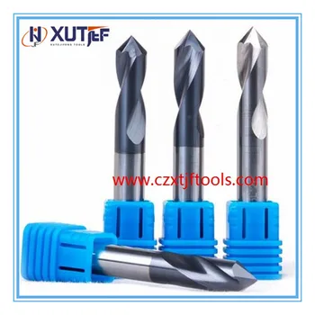 

D4x15x50L HRC55 Tools Solid Carbide NC Spot Drill 90 Degrees With TiALN Spotting