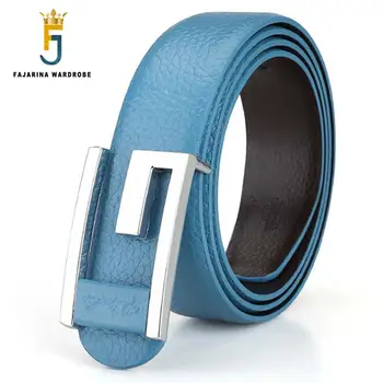 

FAJARINA Brand Strap High Quality Fashion 100% Cowhide Leather Letter Slide Buckle Belts Men Hot Sale Men's Accessories LUFJ119
