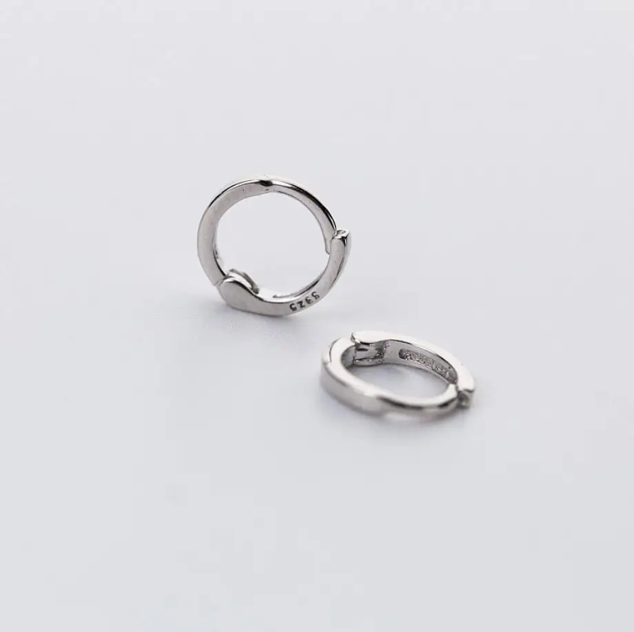 925 Sterling Silver Simple Plain Small Huggie Hoop Earrings Jewelry ...