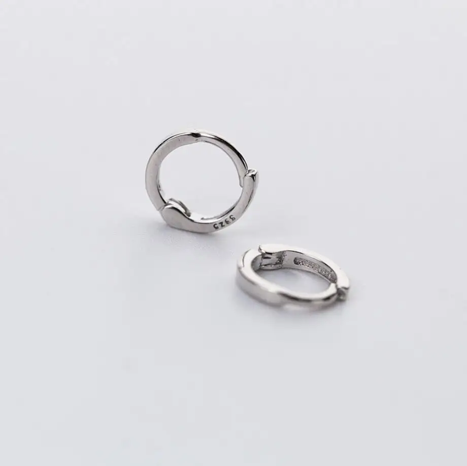 925 Sterling Silver Simple Plain Small Huggie Hoop Earrings Jewelry