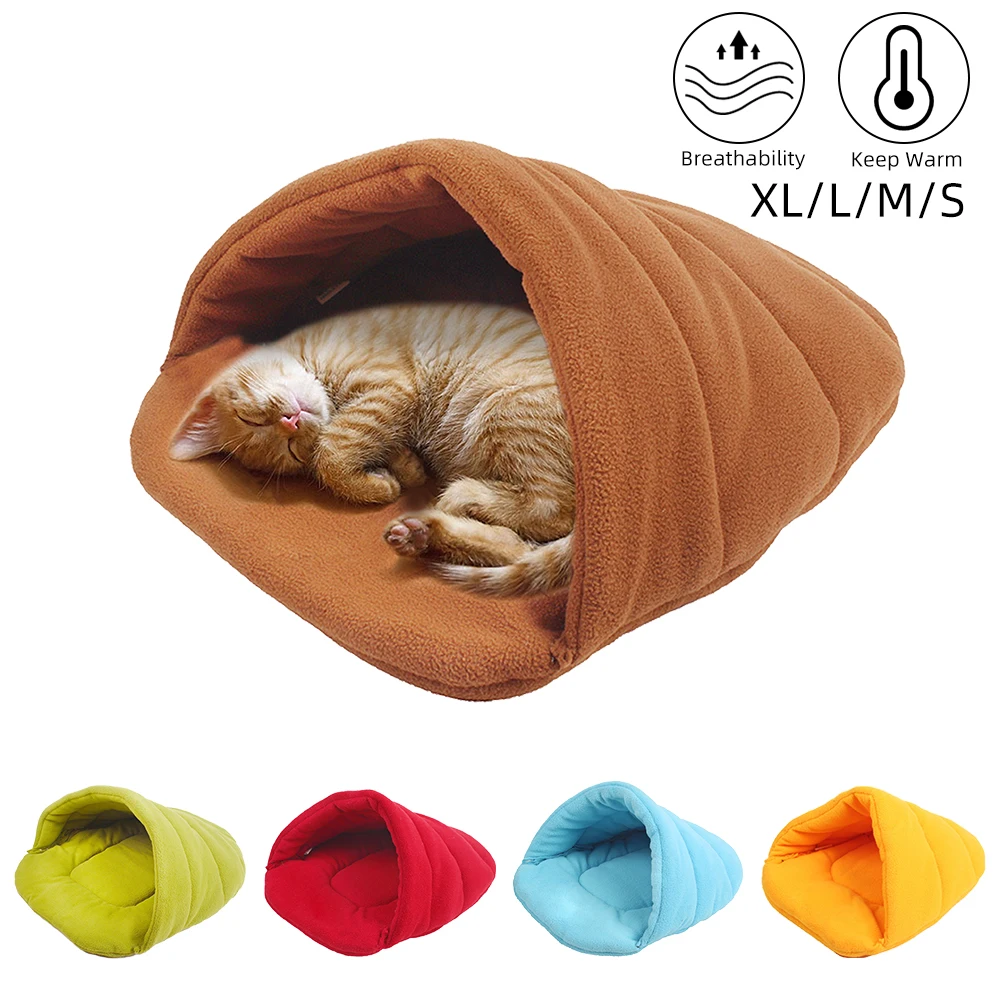 

5 Colors Soft Dog Beds Winter Warm Pet Heated Mat Small Dog Puppy Kennel House for Cats Sleeping Bag Nest Cave Bed
