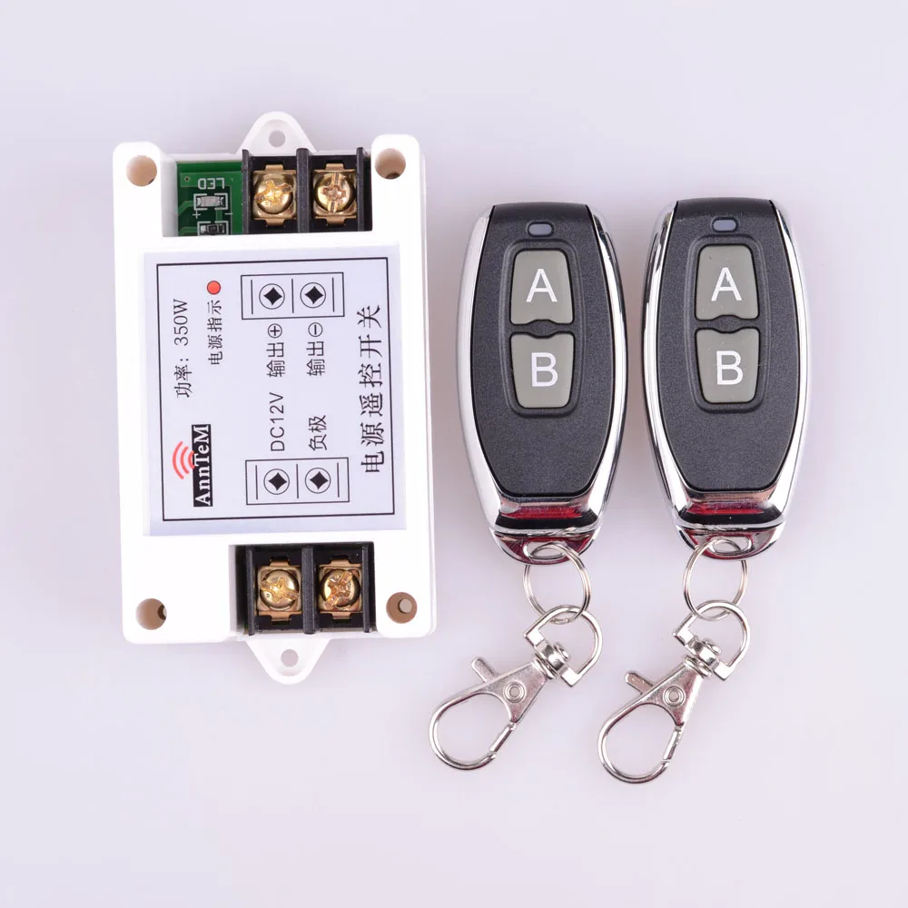 

433/315Mhz High Power 12V DC 40A 350W RF Wireless Remote Control Lighting Switch Input 12V Output 12V Delay Time 5S Receiver