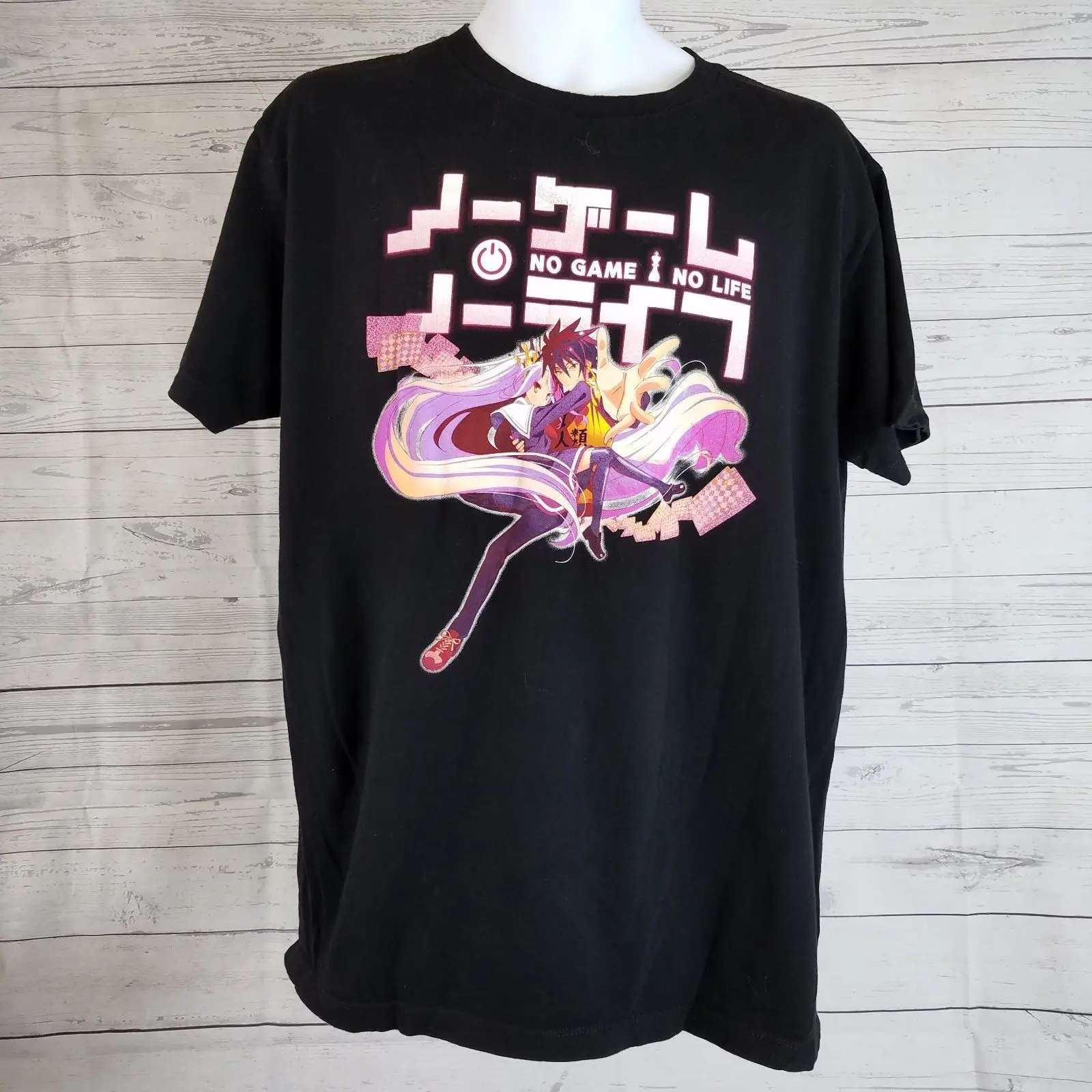 Мужская футболка без игры жизни Sz XL черная розовая хлопковая с коротким рукавом и