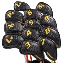 NEW Champkey Golf Club Covers Headcovers Set PU Leather 12 Pcs/Pack Fit Left Hand Right Hand Golfers Embroidery Logo Both Sides