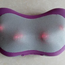 Фиолетовый четыре отопления пластиковые шарики с DC12V 2A усыновитель/прикуривателя для поясничного Шиацу шеи домой/автомобильная Массажная подушка