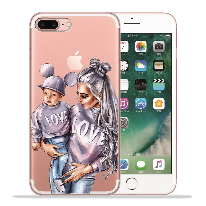 Милый модный роскошный чехол для маленьких девочек, чехол для iphone 8, 7, X, XS, Max, XR, 6, 7, 8 Plus, 5S, SE, мягкий прозрачный чехол для телефона Etui
