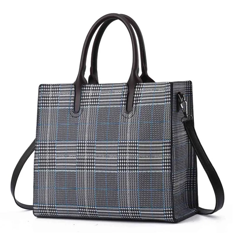 

LAZYLIFE new black and white Plaid large-capacity female bags handbags trend wild ladies handbags handbags women bag