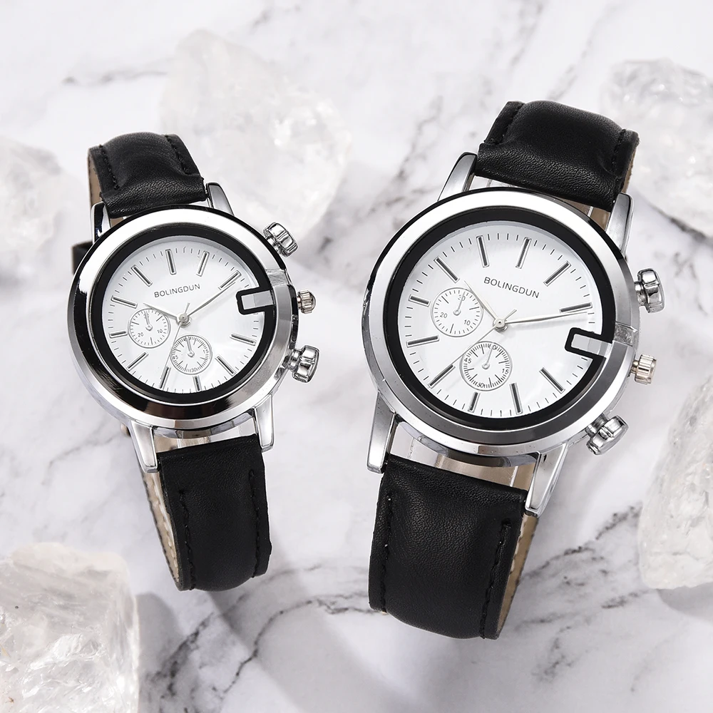 

2/PC Wristwatch 2019 Brand Couple Watches Fashion Casual Black Quartz Women Men Watch Minimalism Lover's Gift Clock Boys Girls