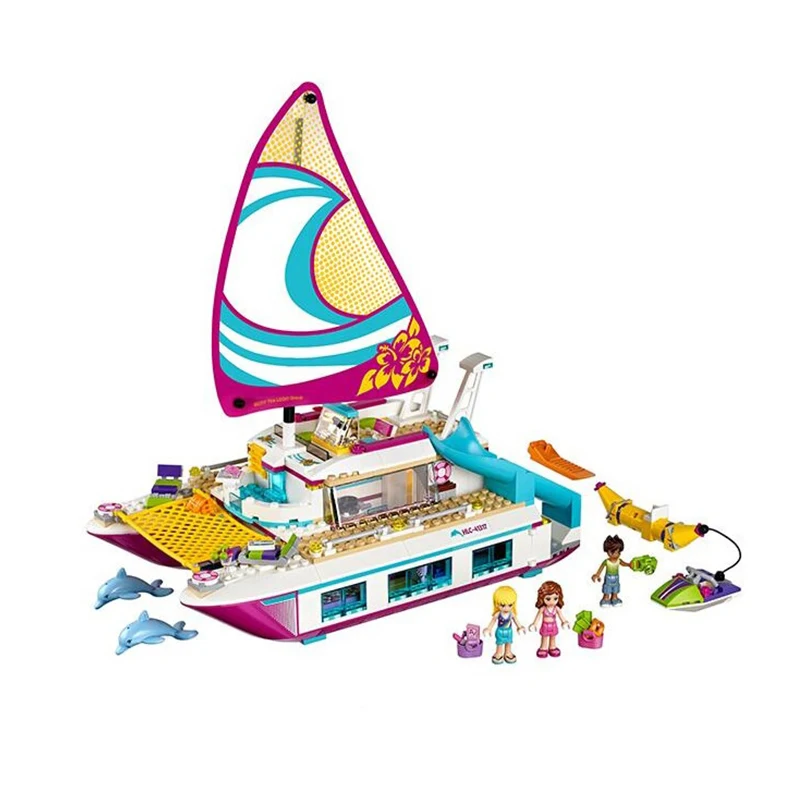 

Friends Dolphin Cruiser 01038 Sunshine Catamaran Building Block Bricks Set Toys Gifts Compatible Legoing Girls 41317 41015