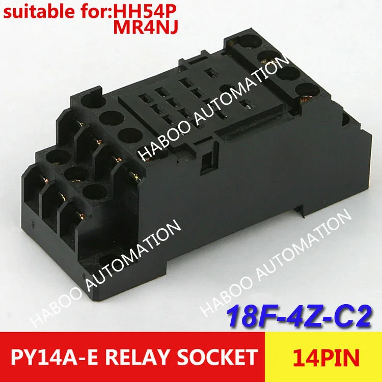 

14pins plug socket PYF14A-E screw type electrical socket 4NO+4NC for HH54P/ MY4NJ/ MY4H3Y-4 power relay