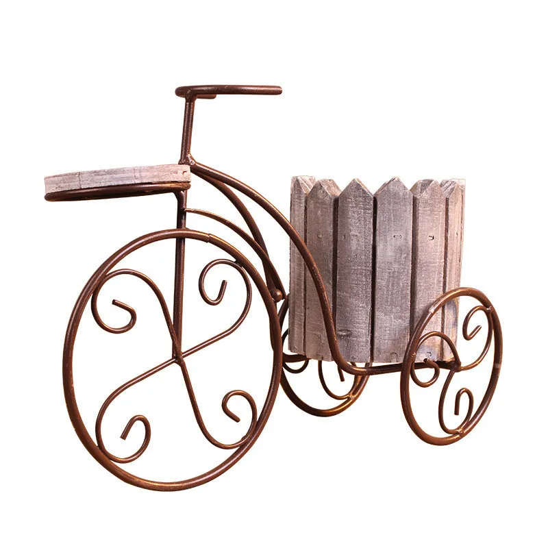 Пасторальный Железный креативный велосипедный декоративный цветочный горшок, цветочная корзина, подставка для цветов, аксессуары для украшения дома, металлические поделки