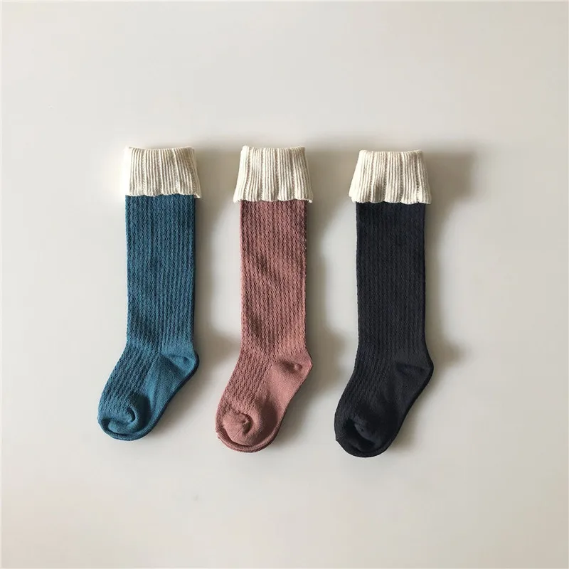 

EnkeliBB Toddler girls Ruffle Tube Socks Baby Beautiful Floor Middle Socks Korean Baby Kids All Accessories Kid Solid Knee Socks