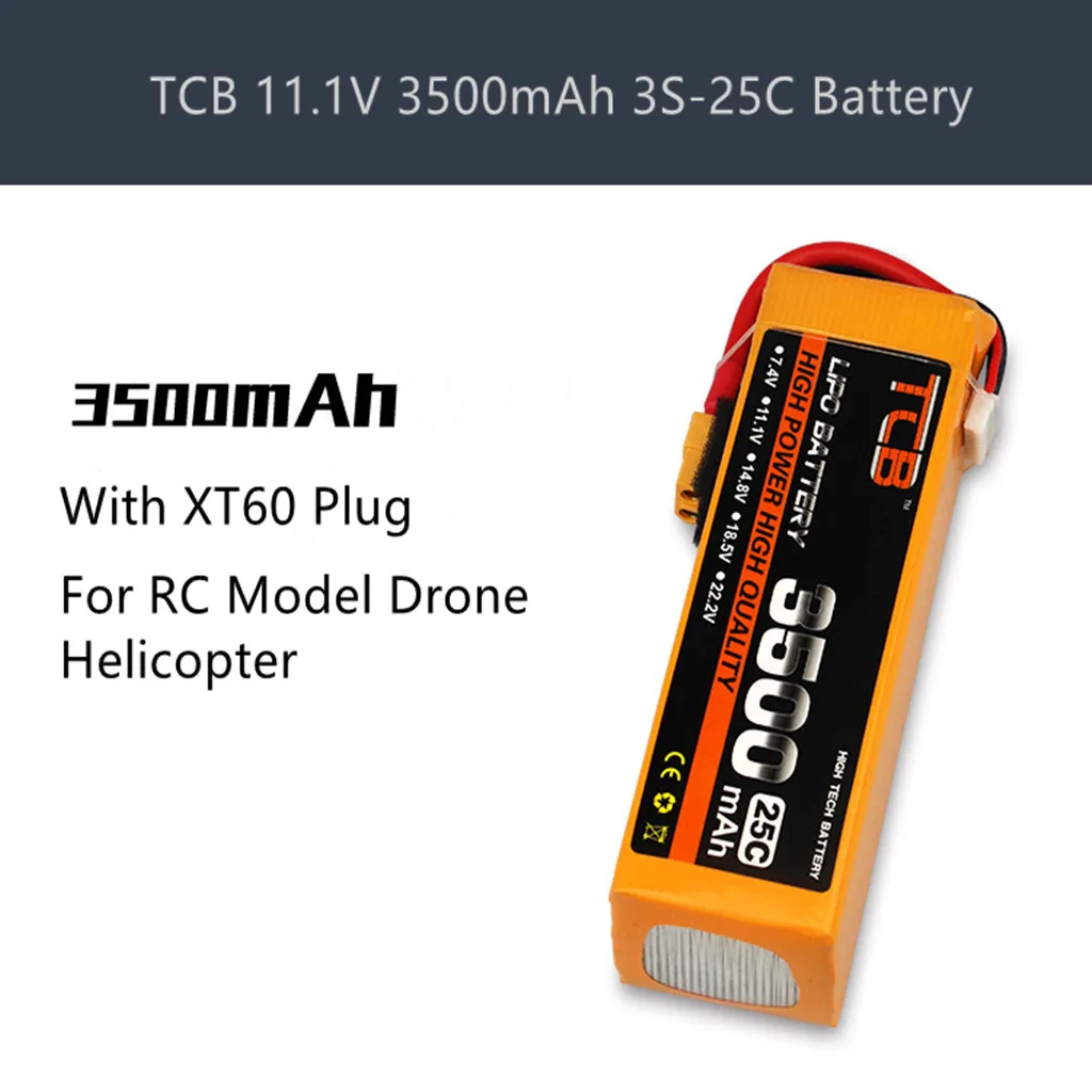 Accessories TCB 11.1V 3500mAh 3S-25C Battery With XT60 Plug For RC Model Drone Helicopter Z712 | Игрушки и хобби