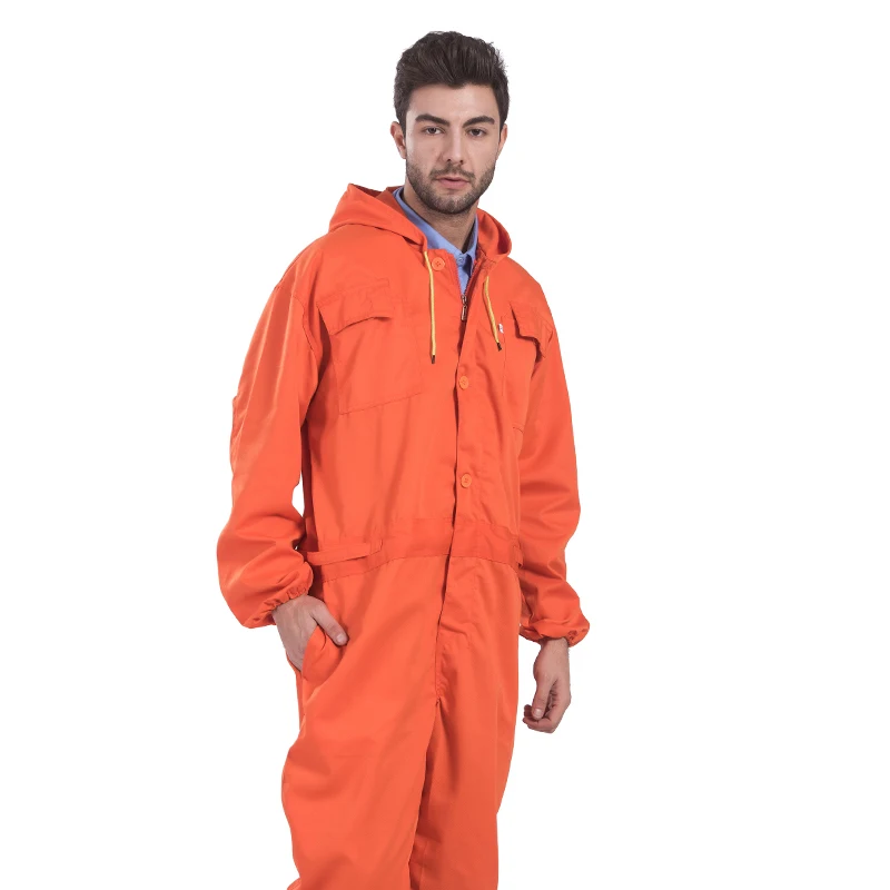 Wholesale orange working coverall poly cotton durable cheap factory