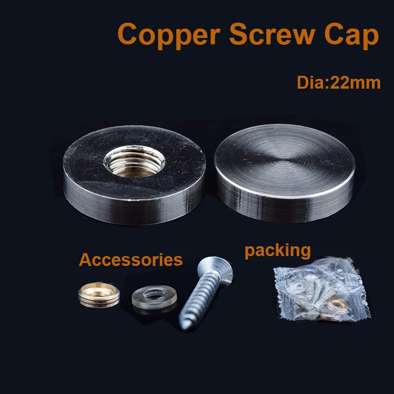 

DHL Free Shipping home decor 22mm Diameter Standoff Cover screw cap 200sets/lot satin brushed