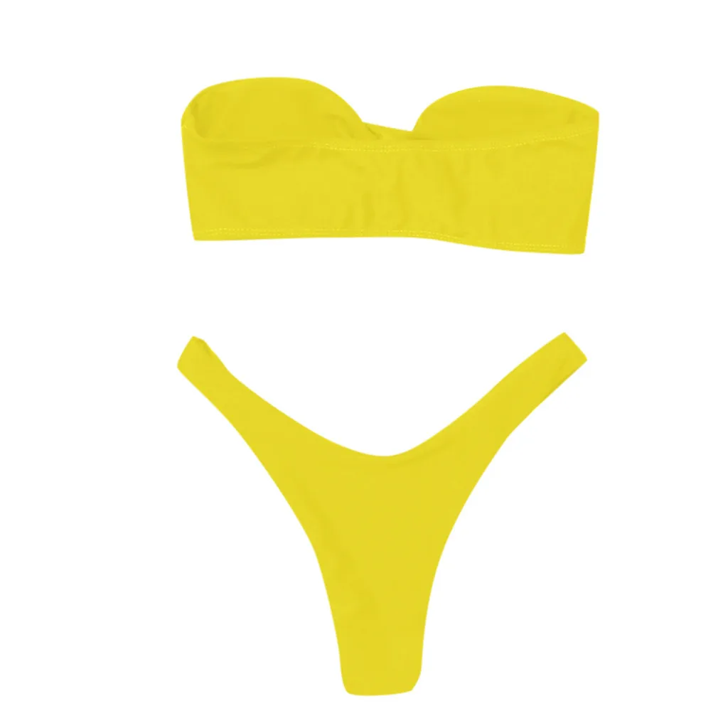 Liva/комплект сплошные бикини для девочек, сексуальный бандажный купальник, пуш-ап, купальный костюм, лето, набор пляжной одежды, купальный костюм