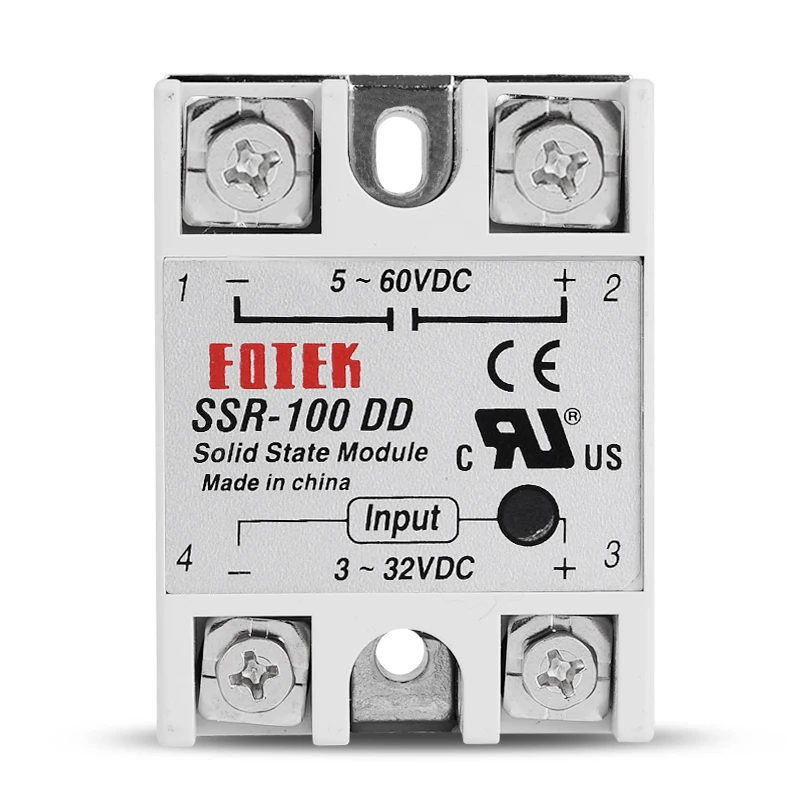 SINOTIMER SSR100A 3-32 в 12 В постоянного тока до 5-60 В напряжение постоянного тока SSR-100DD SSR 100DD твердотельный модуль реле Single однофазный