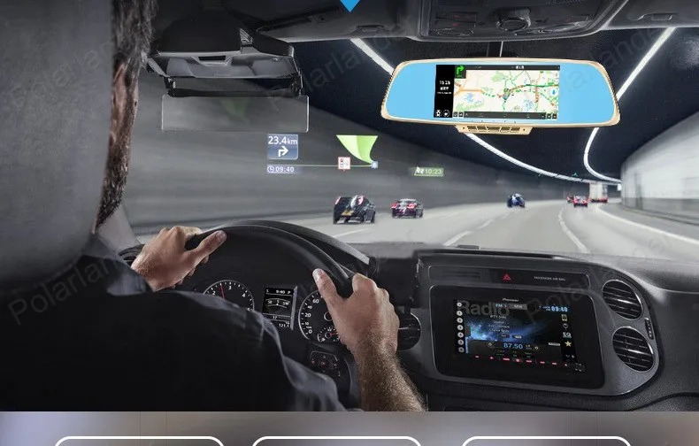 Профессиональная 7 дюймов 1080 P Android Автомобильная умная система gps навигация wifi Автомобильное зеркало заднего вида Двойной объектив Автомобильный видеорегистратор