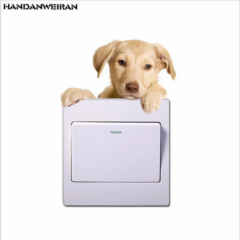 2PCS Waterproof 3D Dog Wall Sticker Bathroom Toilet Living Room Home Decor Decal Poster Background wall decals mural arts | Дом и сад