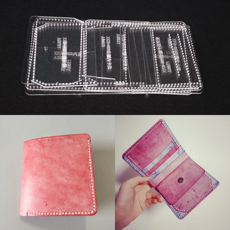 

1set DIY Acrylic Leather Template Home Handwork Leathercraft Sewing Pattern Tools Accessory Wallet 110x100x10mm