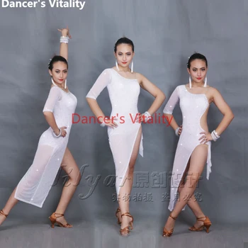 

2018 New Arrival Brand Latin Dance Dress Women Backness For Latin Salsa Samba Tango Rumba Flamengo Ballroom Top Dance Dress