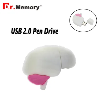 

Cartoon Brain Model Pen Drive Usb 2.0 Memory stick 32GB Cute Brain Personalized Pendrive 64GB White Brain USB Pen Drive Gift