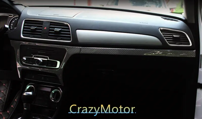 

2pcs/set Interior Middle Console Cover Trim & copilot front strip trim Decoration for Audi Q3 8U 2012-2015 Left Driving