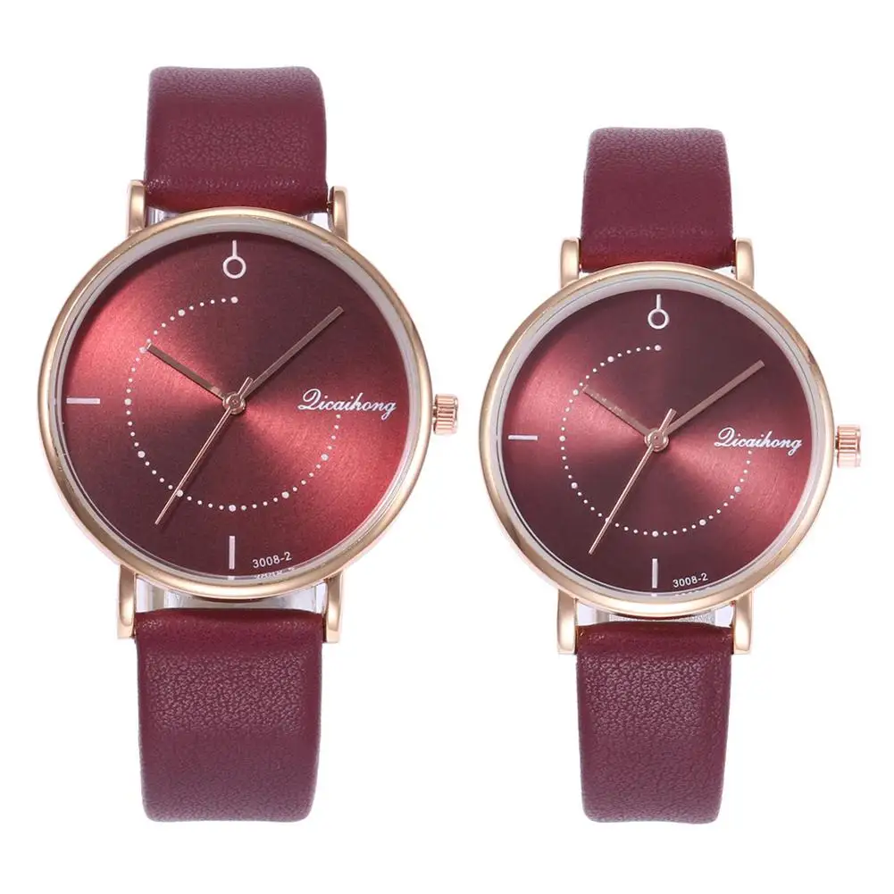 

watch men Casual Unisex No Numbers Faux Leather Pointer Quartz Wrist Watch Lovers Gift couple watch reloj