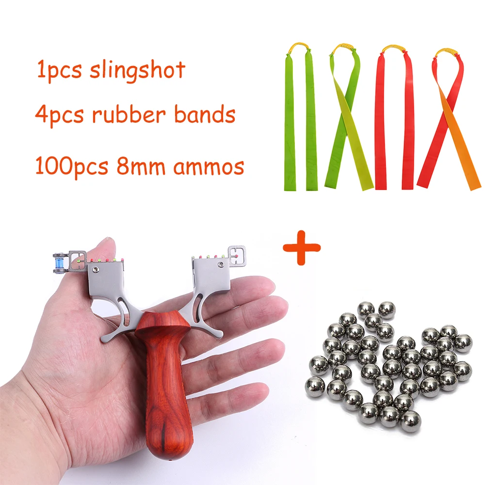 

Toparchery 98K Model Professional Hunting Slingshot Sport Slingshots Catapult with 4pcs Rubber Bands 100pcs 8mm Ammo Balls