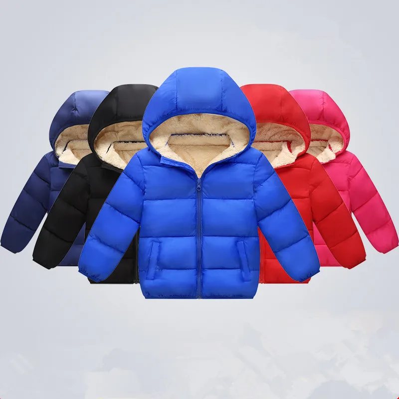 

CHCDMP Winter Plus Velvet Cashmere Jackets & Coats Kids Jacket Boys Outerwear Enfant Baby Clothes Girls Down Cotton Red Clothing