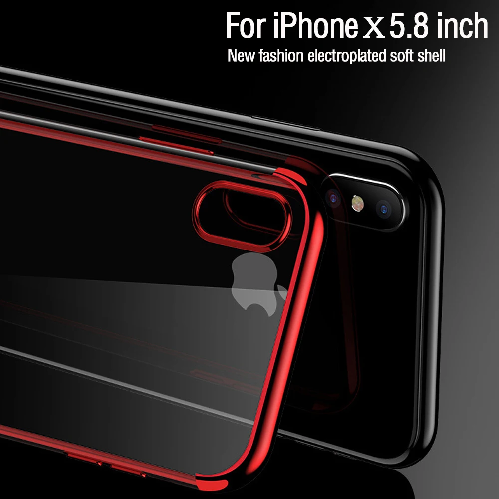 

Luxury Fashion Case For iPhone X Case Silicone Cover For iPhone 6s Case Electroplating Protection Cover For iPhone 6 7 Plus Case
