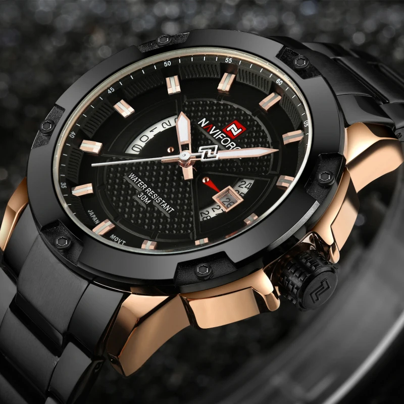 Preise Top Luxus Marke Herren Uhren NAVIFORCE Männer Voller Stahl Datum Wasserdichte Sport Armee Militär Quarz Armbanduhr Uhr Reloj hombre