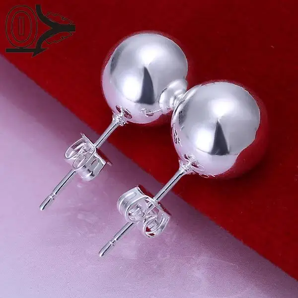 

Free Shipping!!Wholesale Silver Plated Earring,Wedding Jewelry Accessories,Fashion 10mm Beads Ball Silver Women Earrings