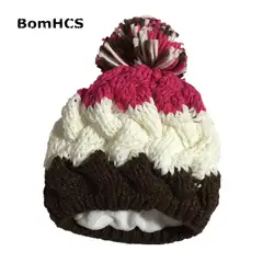 BomHCS 100% ручной вязки зима утолщенной теплые Для женщин шапочка перчатки варежки Icepeak с подкладкой ветрозащитный