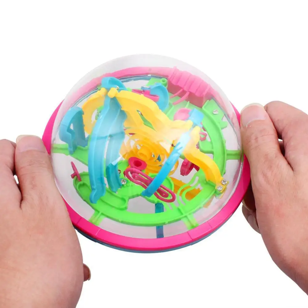 Kids 3D 100 Barriers Large Intellect Ball Balance Maze Game Educational Toy Gift (2)