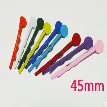 

45mm with 8mm pad can choose color or mixed color hair bobby pin clips Jewelry Findings Accessories Nickel Free Lead Free!!