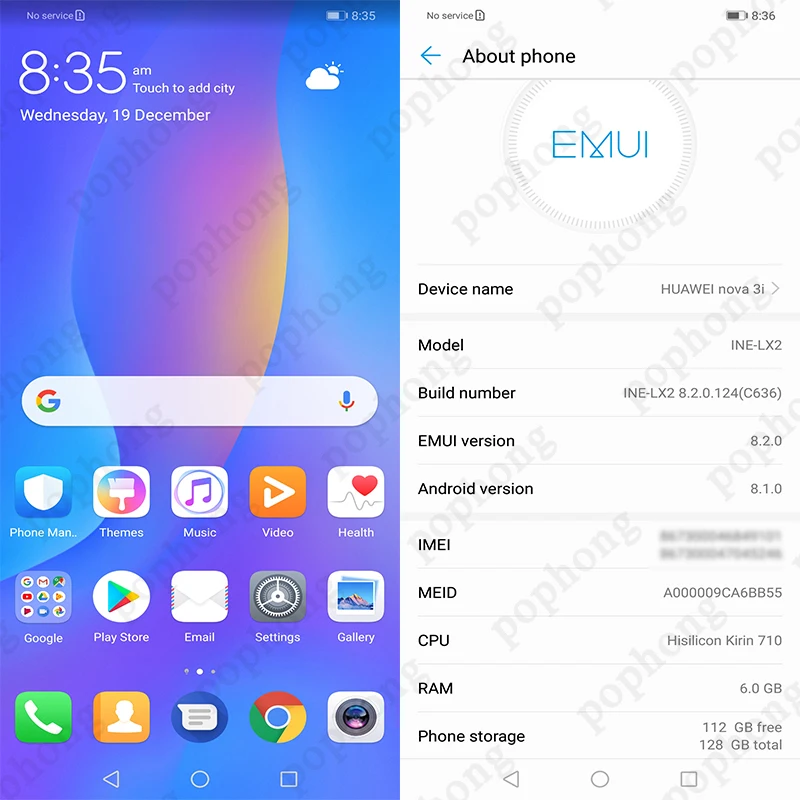 Huawei Nova 3i мобильный телефон с 6 3 дюймовым дисплеем восьмиядерным процессором Kirin 710