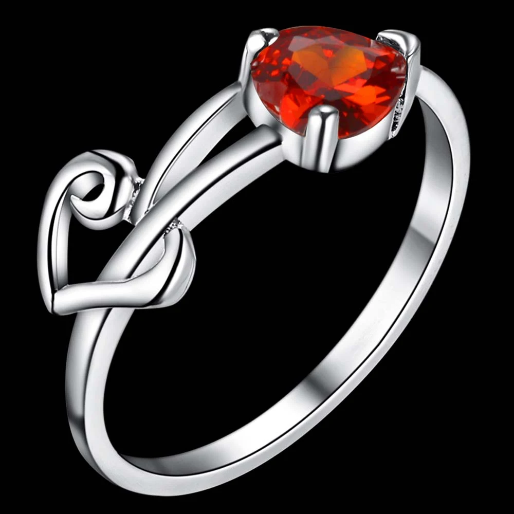 Серебряное кольцо с красным сердцем для женщин и мужчин|jewelry gift box|jewelry wedding giftsjewelry