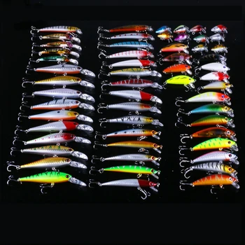 

56pcs new Mixed 8 Model Fishing Lure Minnow isca Artificial Quality Professional Crankbait Wobblers carp Fishing Tackle pesca