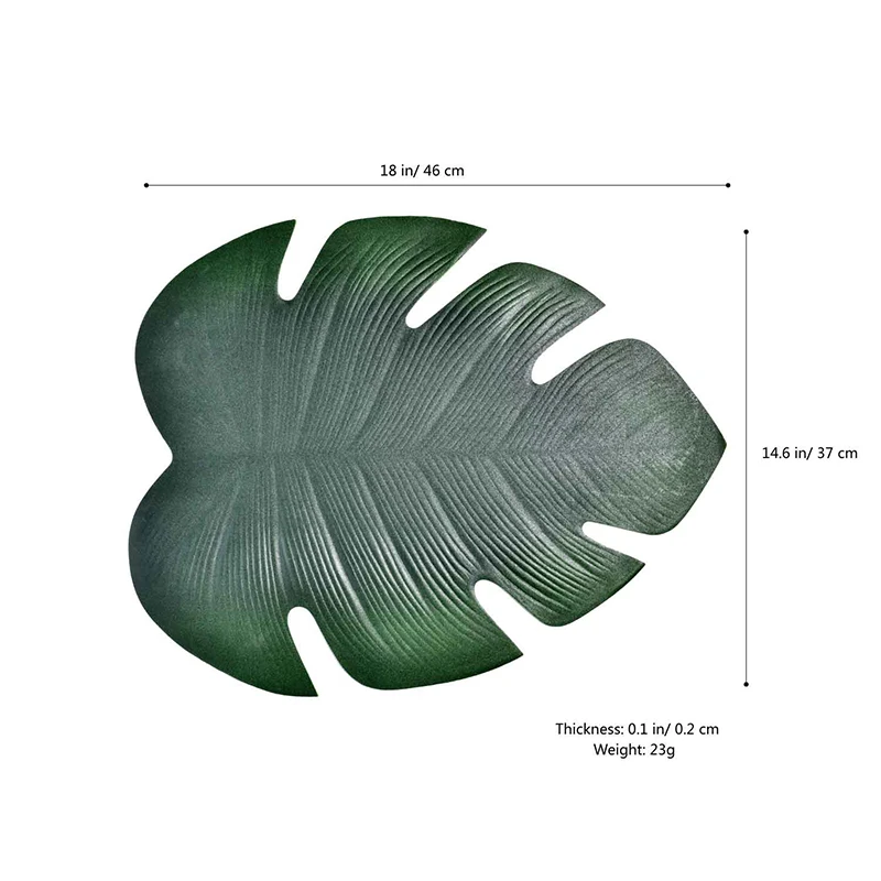 1 Piece Simulation Leaves Palm Leaf EVA Dining Table Mat Non-slip Pad Waterproof Kitchen Placemat Disc Pads Bowl Coasters Decor