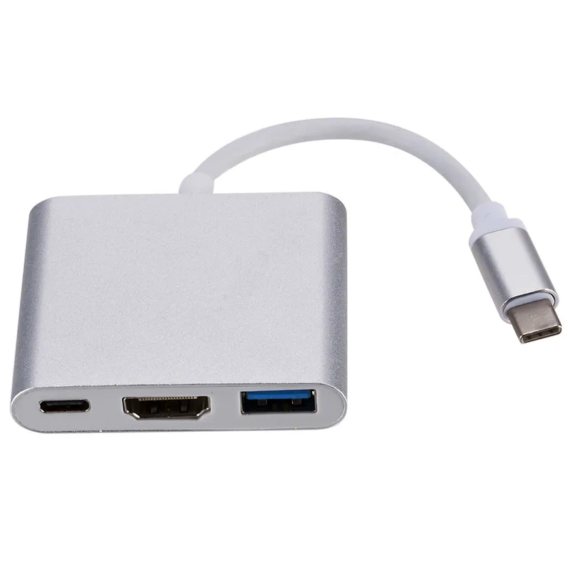 USB-C-HDMI 3 в 1 кабель-конвертер для samsung huawei Apple Usb 3,1 Thunderbolt 3 type-C Кабель-адаптер HDMI 4K 1080P