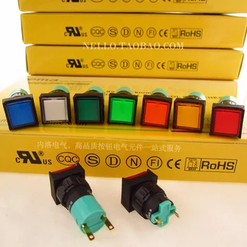 

[SA]EMA indicator Push Button Switch 16mm 01P-SI40.Q 01P-SI40.S square LED DC6V DC12V DC24V AC110 AC220V--10pcs/lot