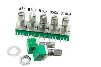 

20PCS 6 foot RK097G dual potentiometer B5K 10 K 20 K 50 K 100 K sound amplifier sealing potentiometer