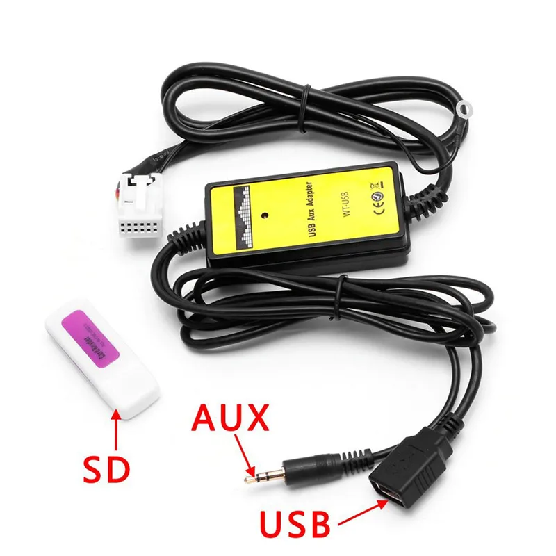 12 24 в автомобильное аудио радио 3 5 мм USB Aux in MP3 плеер Интерфейс адаптер замена Pin