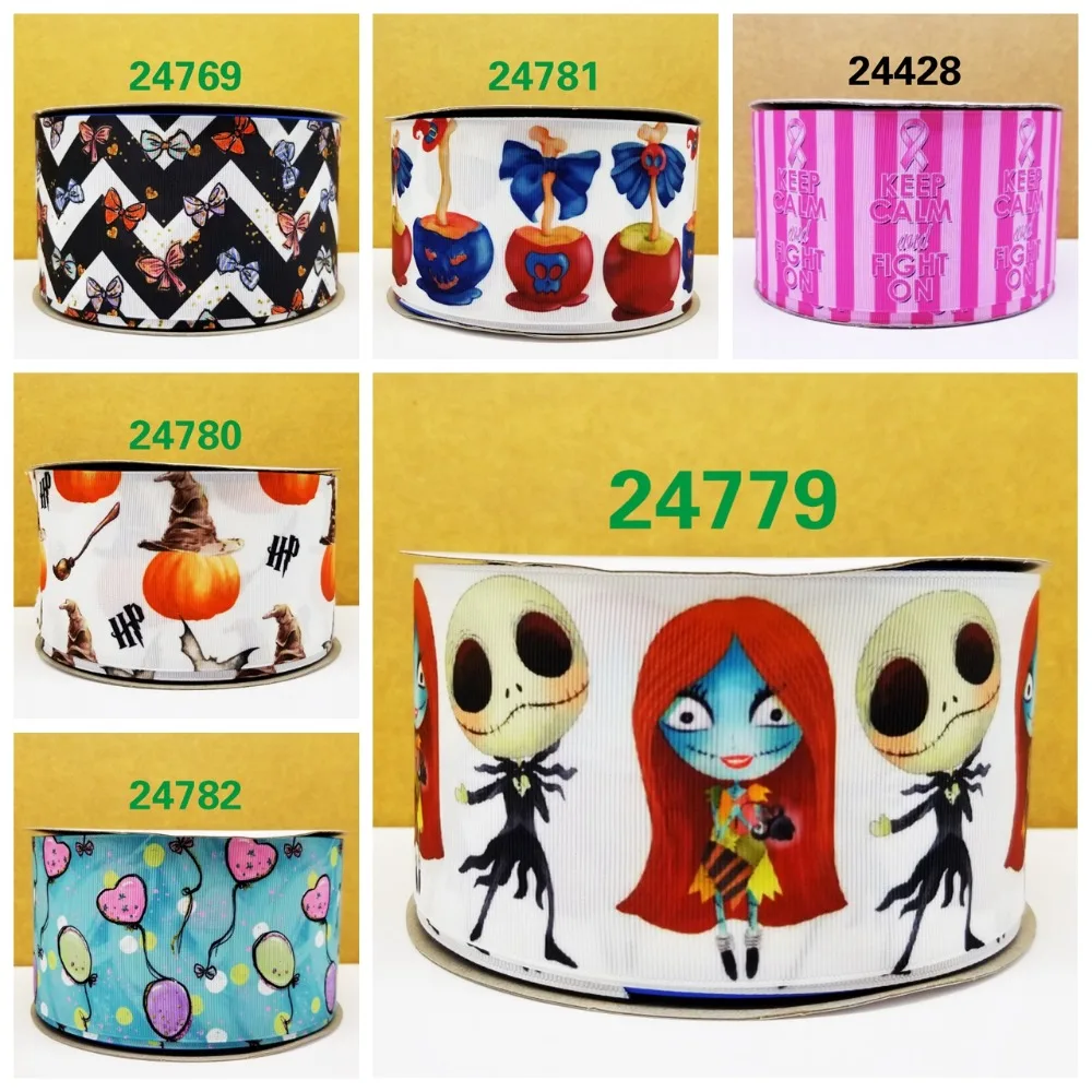 

Cartoon printed grosgrain ribbon ,satin ribbon 10 yards . 24428-